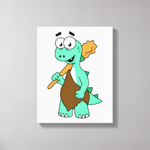 En Tecknad Tyrannosaurus Rex-Grottman. Canvastryck