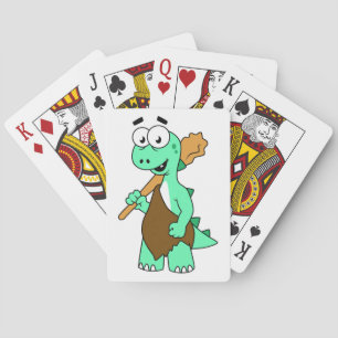 En Tecknad Tyrannosaurus Rex-Grottman. Casinokort