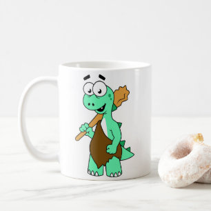En Tecknad Tyrannosaurus Rex-Grottman. Kaffemugg