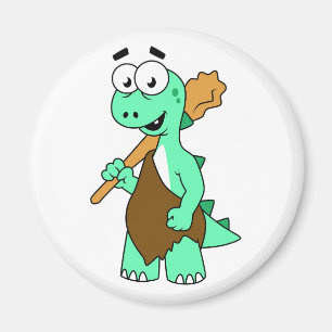 En Tecknad Tyrannosaurus Rex-Grottman. Magnet