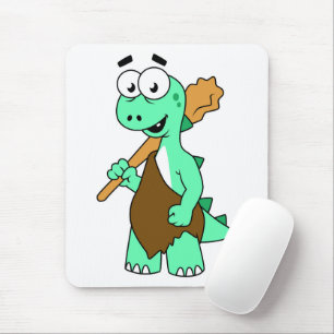 En Tecknad Tyrannosaurus Rex-Grottman. Musmatta