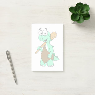En Tecknad Tyrannosaurus Rex-Grottman. Post-it Block