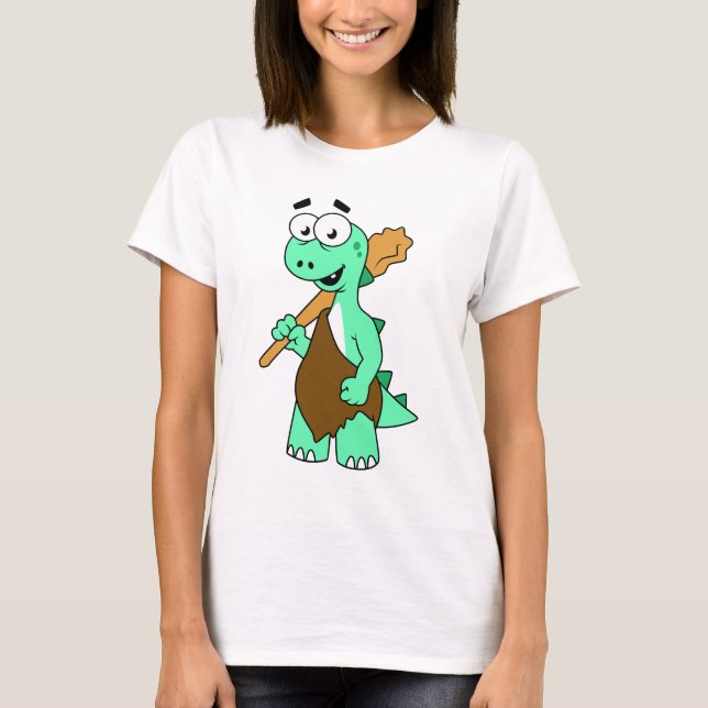 En Tecknad Tyrannosaurus Rex-Grottman. T Shirt (Framsida)