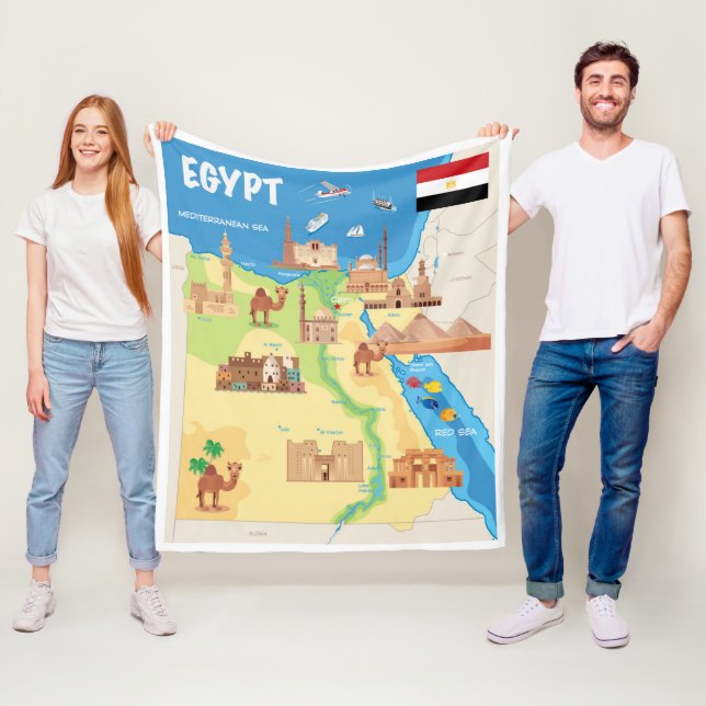 En tecknadkarta av egyptenen fleecefilt (På plats)