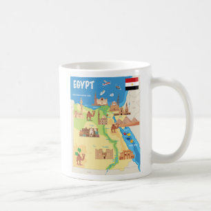 En tecknadkarta av egyptenen kaffemugg