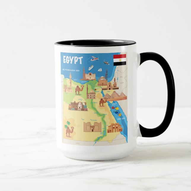 En tecknadkarta av egyptenen mugg (Höger)