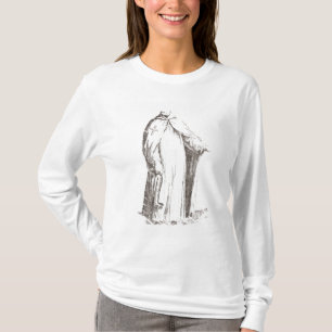 En Templar i hans vana: vit med en slätt T-shirt
