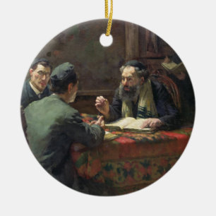 En teologisk debatt, 1888 julgransprydnad keramik