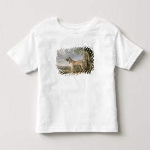 En Terrier på en väg i ett skogsbevuxet landskap T Shirt