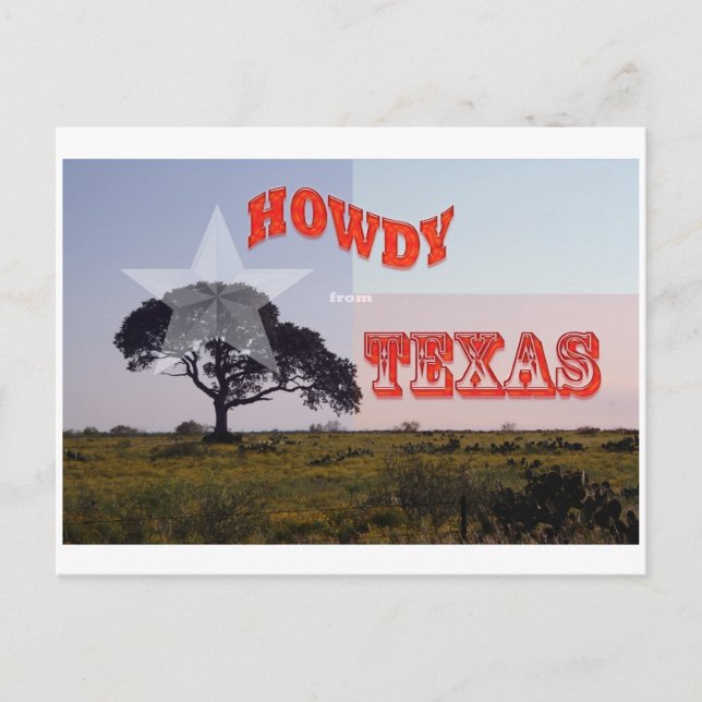En Texas Howdy! Vykort (Framsida)