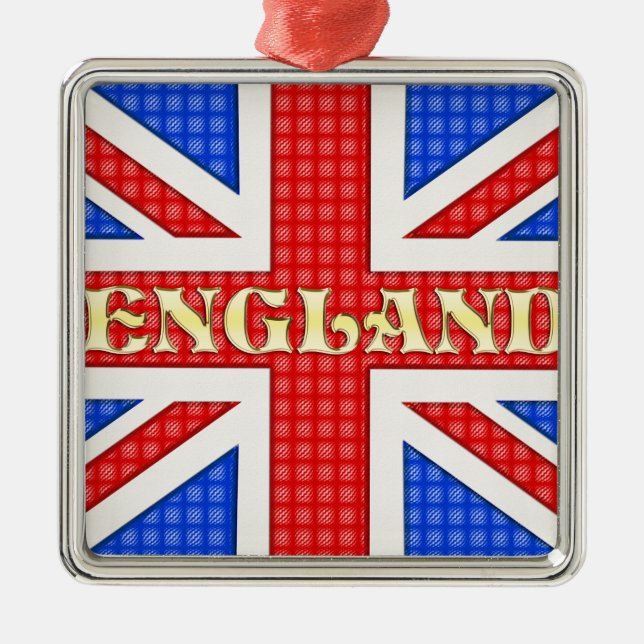 En texturerad facklig jackflagga med England Julgransprydnad Metall (Framsidan)