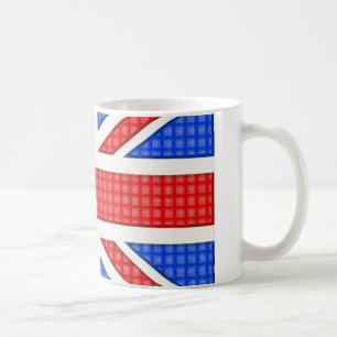 En texturerad union Jack flagga. Kaffemugg