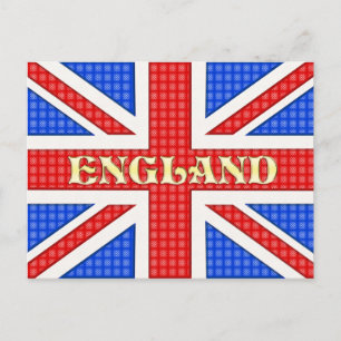 En texturerad Union Jack flagga med England över d Vykort