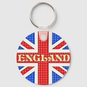 En texturerad Union Jack flagga med England skrev Nyckelring