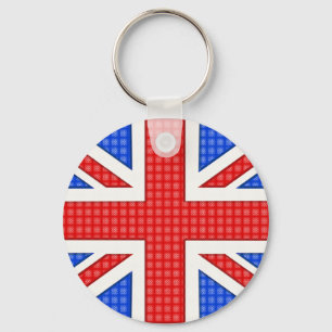En texturerad union Jack flagga. Nyckelring