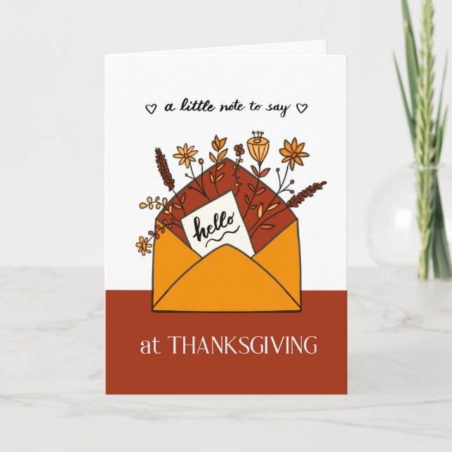 En Thanksgiving för att säga Hej med blommor Kort (Framsida)