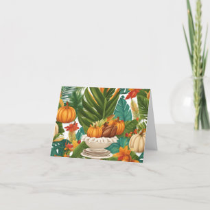 En Thanksgiving i en Tropical-inställning Tack Kort
