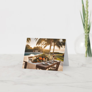 En Thanksgiving i en Tropical-inställning Tack Kort