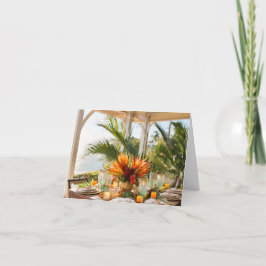 En Thanksgiving i en Tropical-inställning Tack Kort