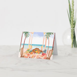 En Thanksgiving i en Tropical-inställning Tack Kort