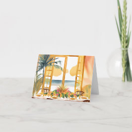 En Thanksgiving i en Tropical-inställning Tack Kort