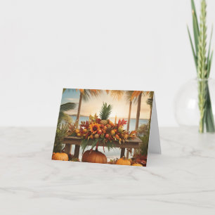 En Thanksgiving i en Tropical-inställning Tack Kort