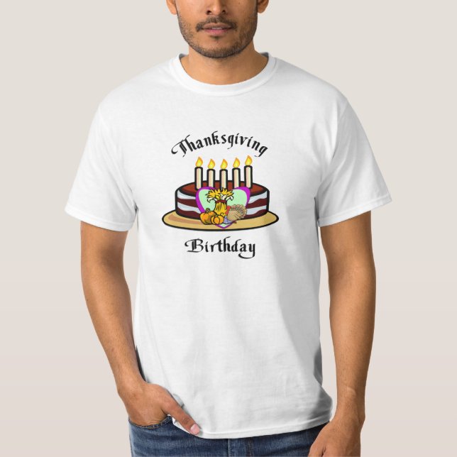 En thanksgivingfödelsedag t shirt (Framsida)