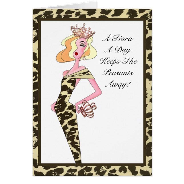 "En tiara-dag Behållor bönderna borta!" Hälsningskort (Framsidan)