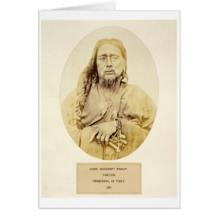 En tibetan Lama i Pemianchi, Tibet, 19th Hälsningskort