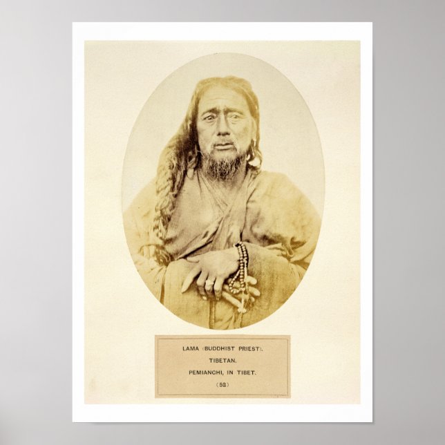 En tibetansk lama i Pemianchi, Tibet, 1800-talet ( Poster (Framsidan)