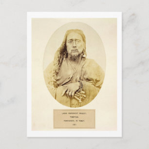 En tibetansk lama i Pemianchi, Tibet, 1800-talet ( Vykort