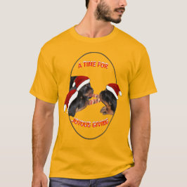 En tid av glädjefull givande Rottweiler Holiday Ku T Shirt