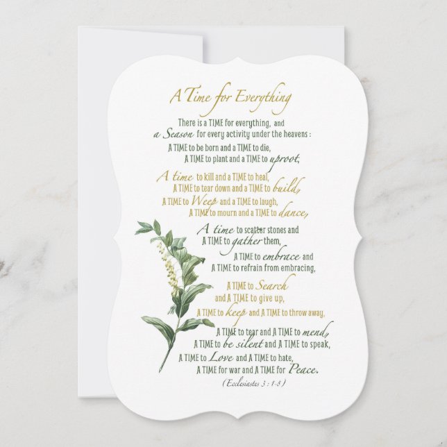 En tid för allt - Ecclesiastes 3: 1-8 (Framsida)