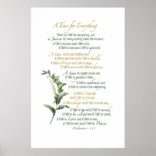 En tid för allt - Ecclesiastes 3: 1-8 Poster