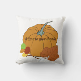 En tid till ge tack vare pumpa och löv kudde