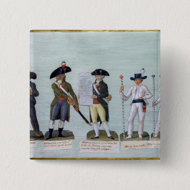 En tidningssäljare, en medborgareredo som ska knapp (Framsida)