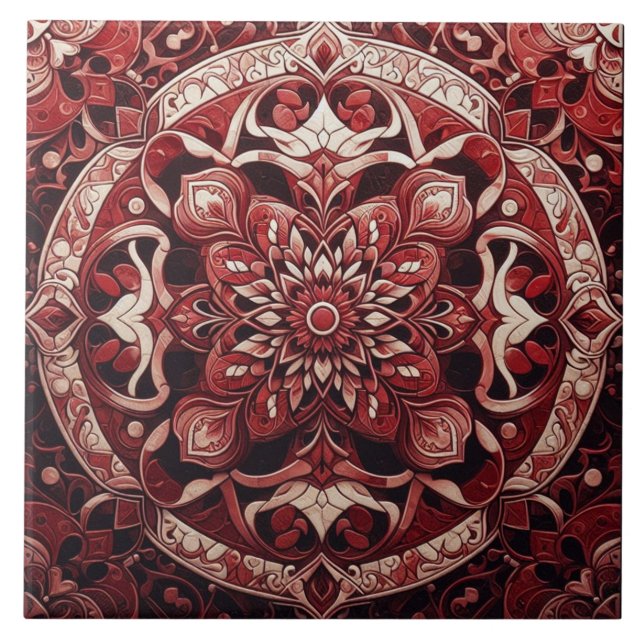 En tidslös passionerad och opulensbricka kakelplatta (Framsidan)