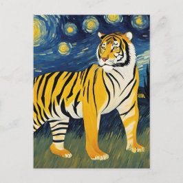 En tiger i Starry Natt Vykort