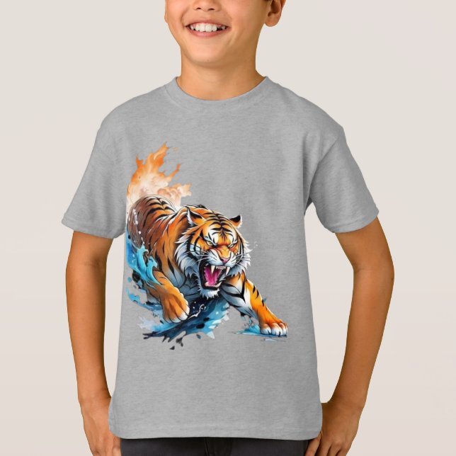 En tiger på eld t shirt (Framsida)