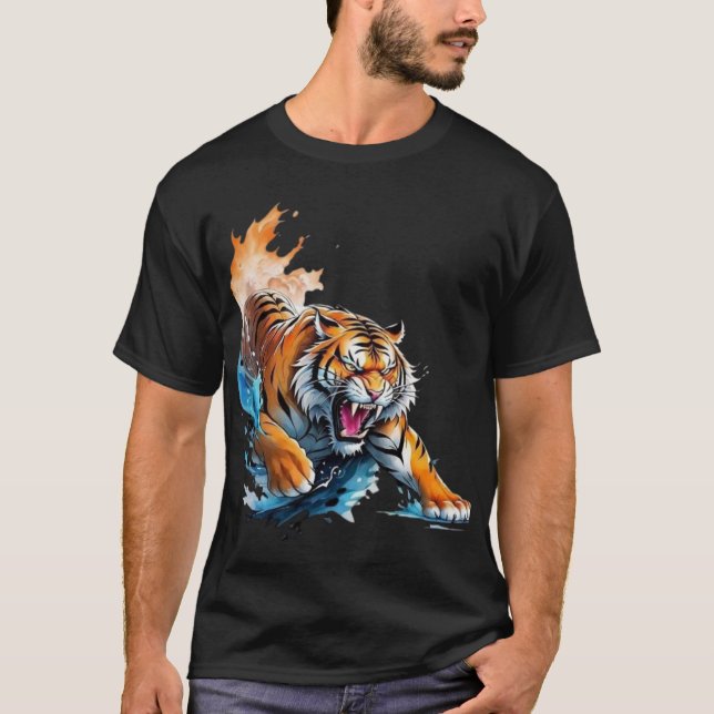 En tiger på eld t shirt (Framsida)