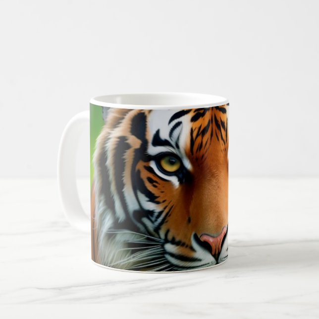 En tigers majestätiska livslängd kaffemugg (Framsida vänster)