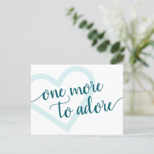 En till att lägga till Aqua Teal Heart-Graviden Meddelande Vykort