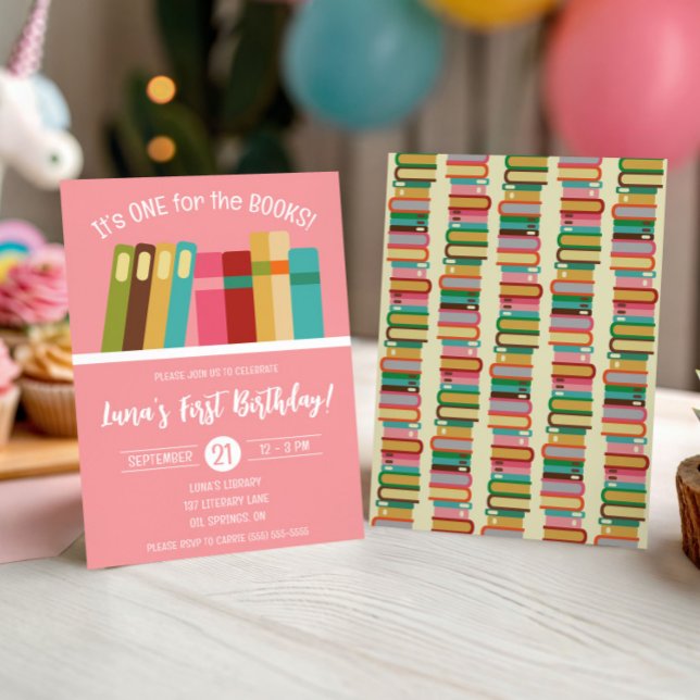 En till Bokar! Barns första Födelsedagsfest Inbjudningar (Skapare uppladdad)