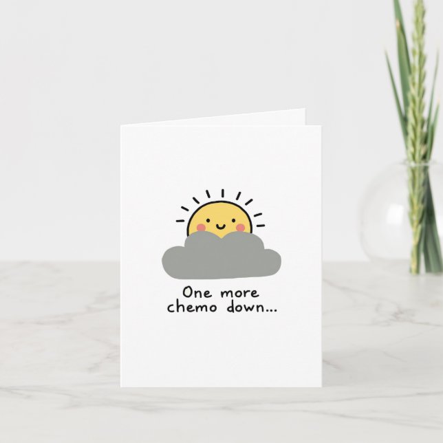 En till Chemo Down! Cute Cancer Support Card Kort (Framsida)