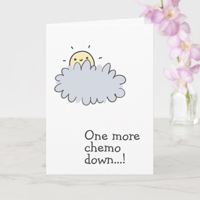 En till Chemo Down! Cute Cancer Support Card Kort (Orkide)