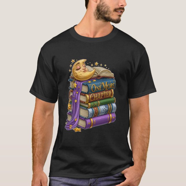 En till kapitel Sövande måne Bokälskare T Shirt (Framsida)