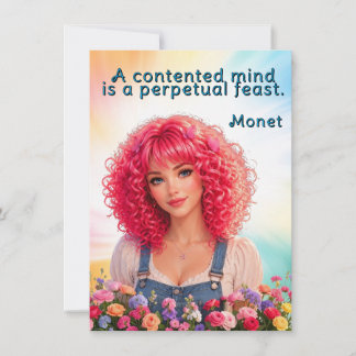 En tillfredsställd själ är ständig fest Monet Cita Anteckningskort