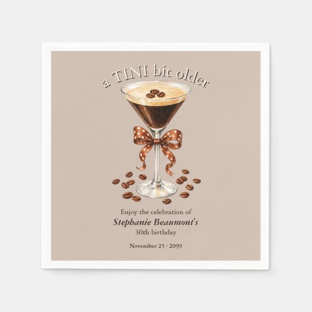 En Tini Aning Äldre Martini Espresso Brun Båge 30- Pappersservett (Framsidan)