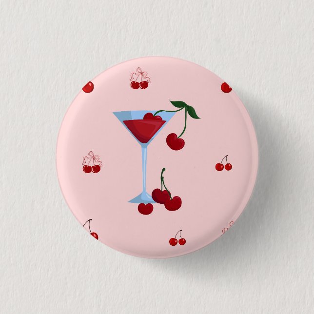 En Tini Bit Äldre Cherrytini Födelsedag Knapp (Framsida)