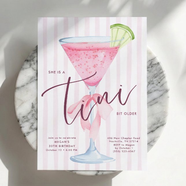 En Tini Bit äldre Coquette Martini Födelsedag  Inbjudningar (Skapare uppladdad)